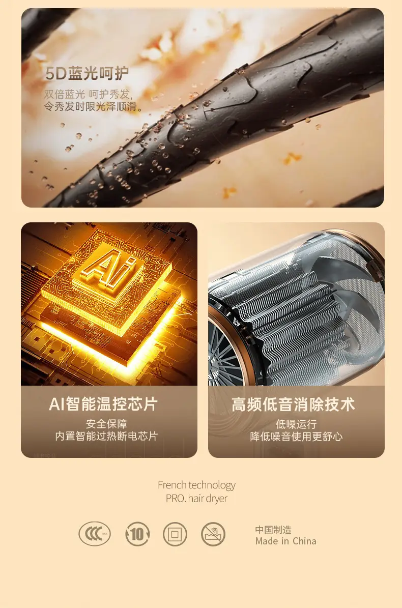 Electric Hair Dryer with Strong Wind & LED Light — feature 7
