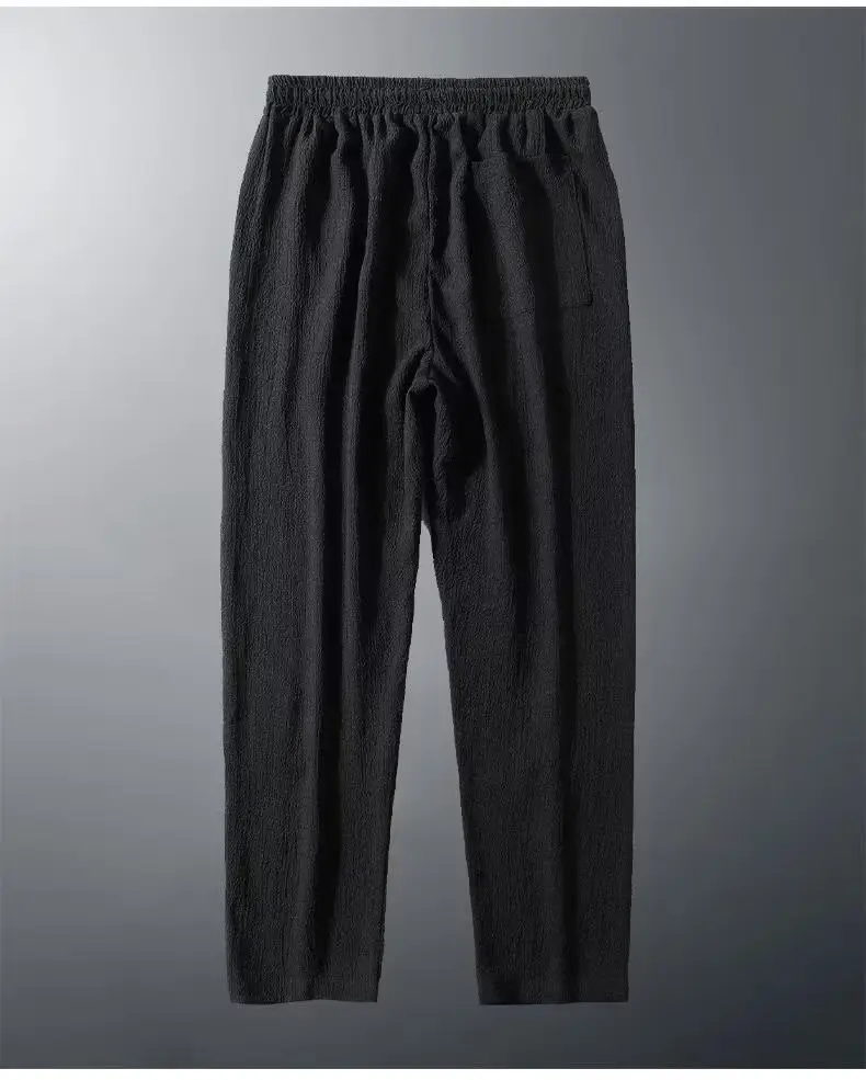 Men's Grey Ice Silk Casual Pants Straight Plus Size — feature 8
