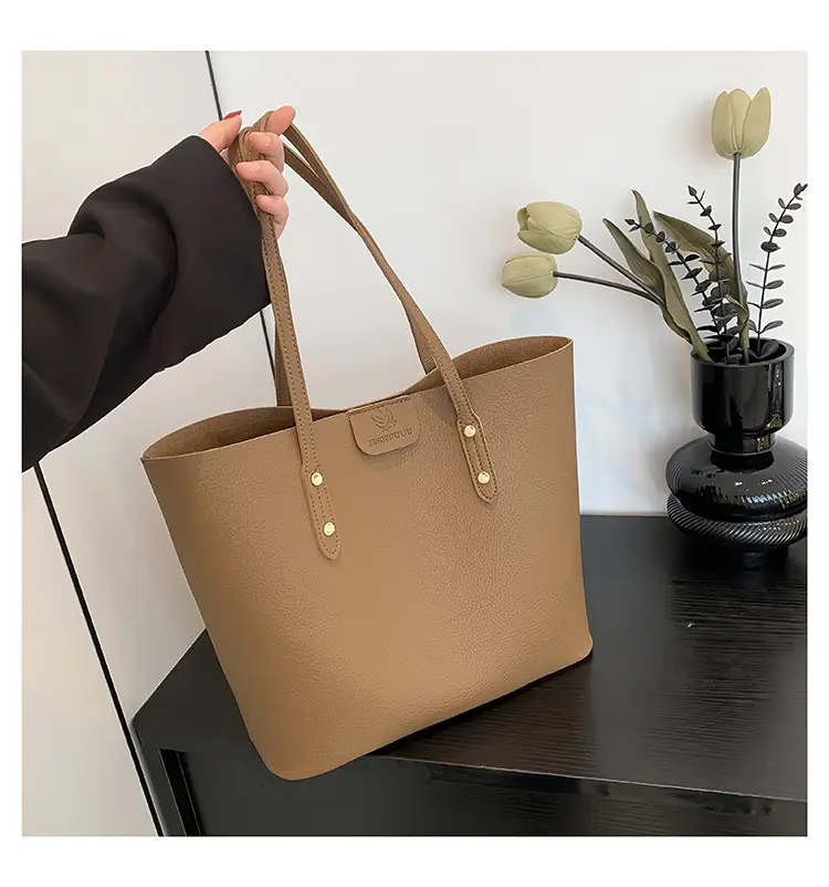 Retro Brown Shoulder Tote Bag Large Capacity Casual 2024 — feature 13