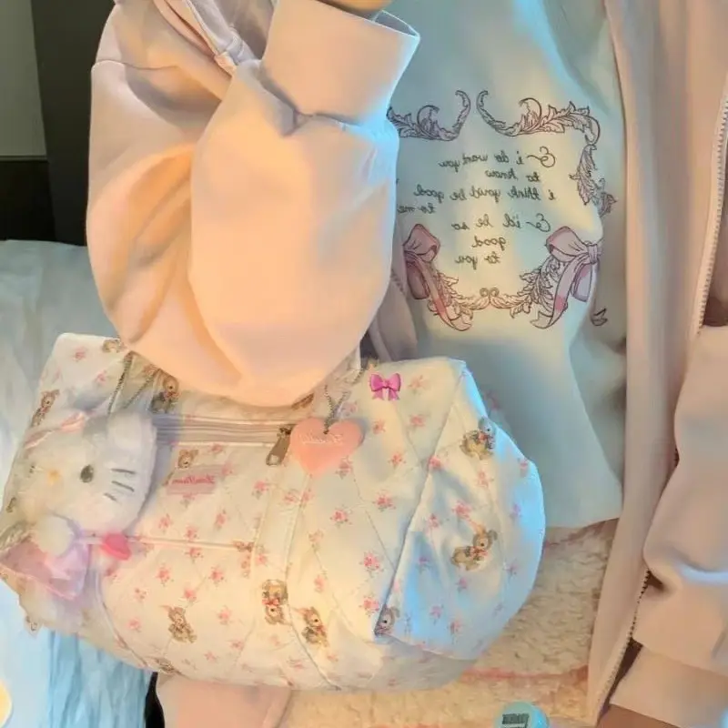 Floral Travel Tote Bag for Girls 2024 Commuter Student