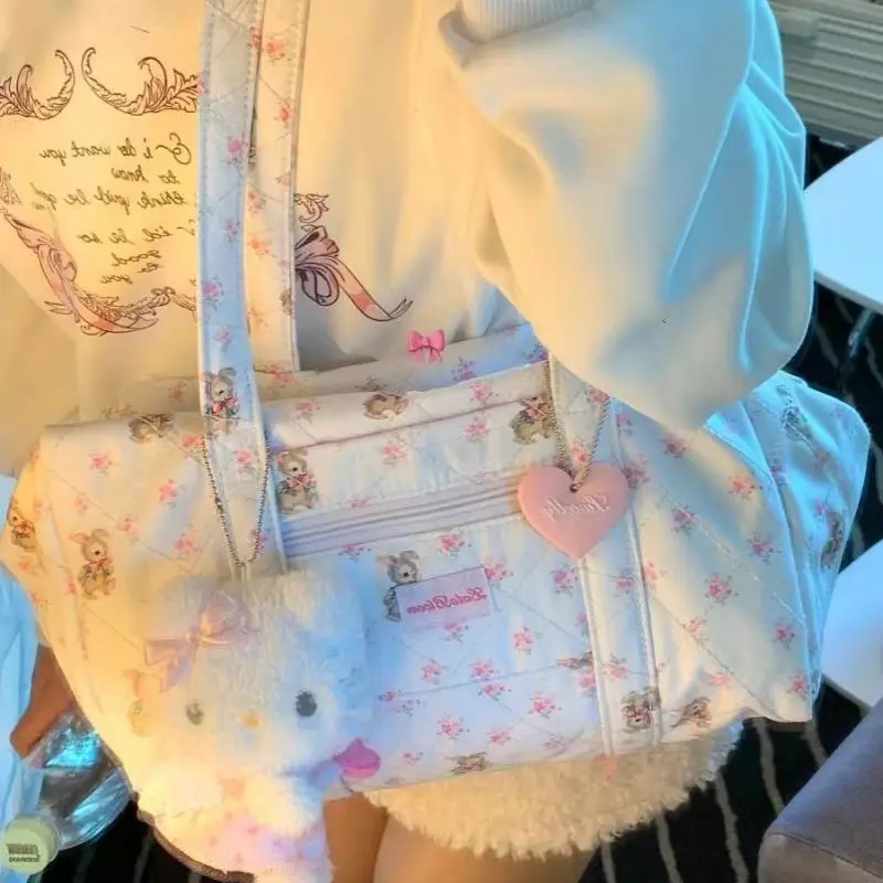 Floral Travel Tote Bag for Girls 2024 Commuter Student