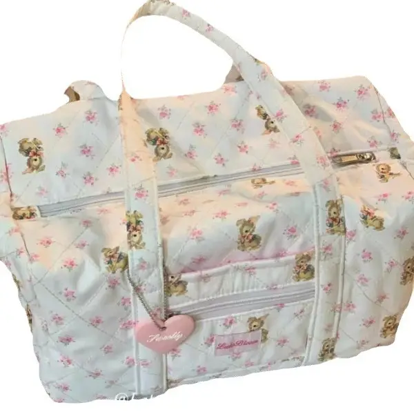 Floral Travel Tote Bag for Girls 2024 Commuter Student