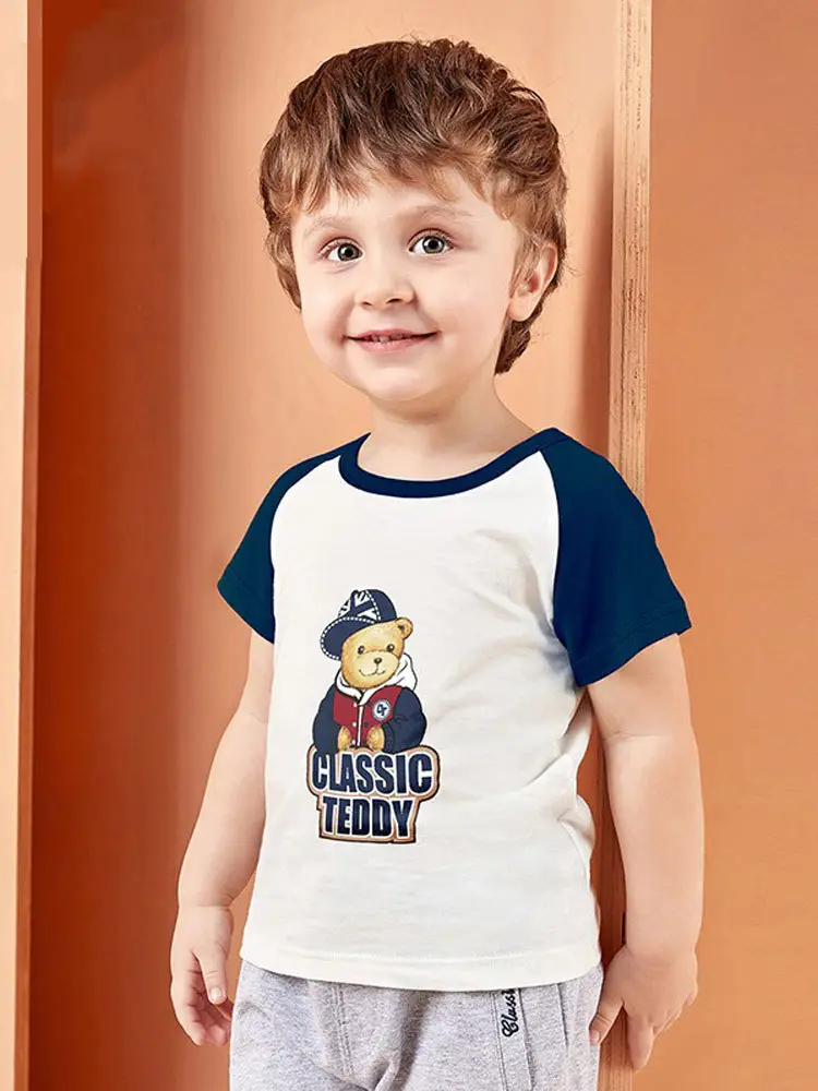 Classic Teddy Three-Piece Kids T-Shirt Set Pink Red White - Image 8
