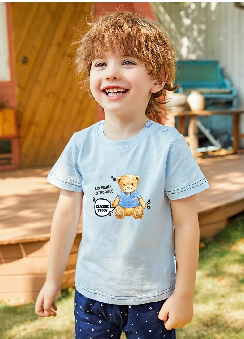 Classic Teddy Three-Piece Kids T-Shirt Set Pink Red White — feature 4