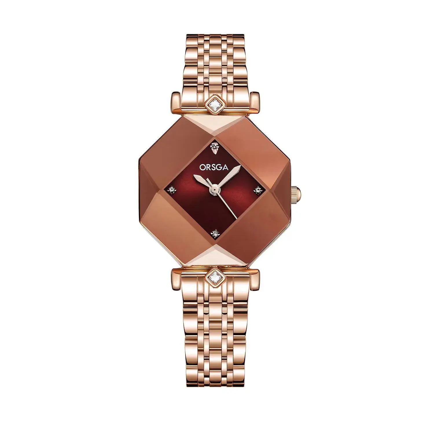 Ozawa Green Quartz Women's Watch with Rose Gold Band - Image 2