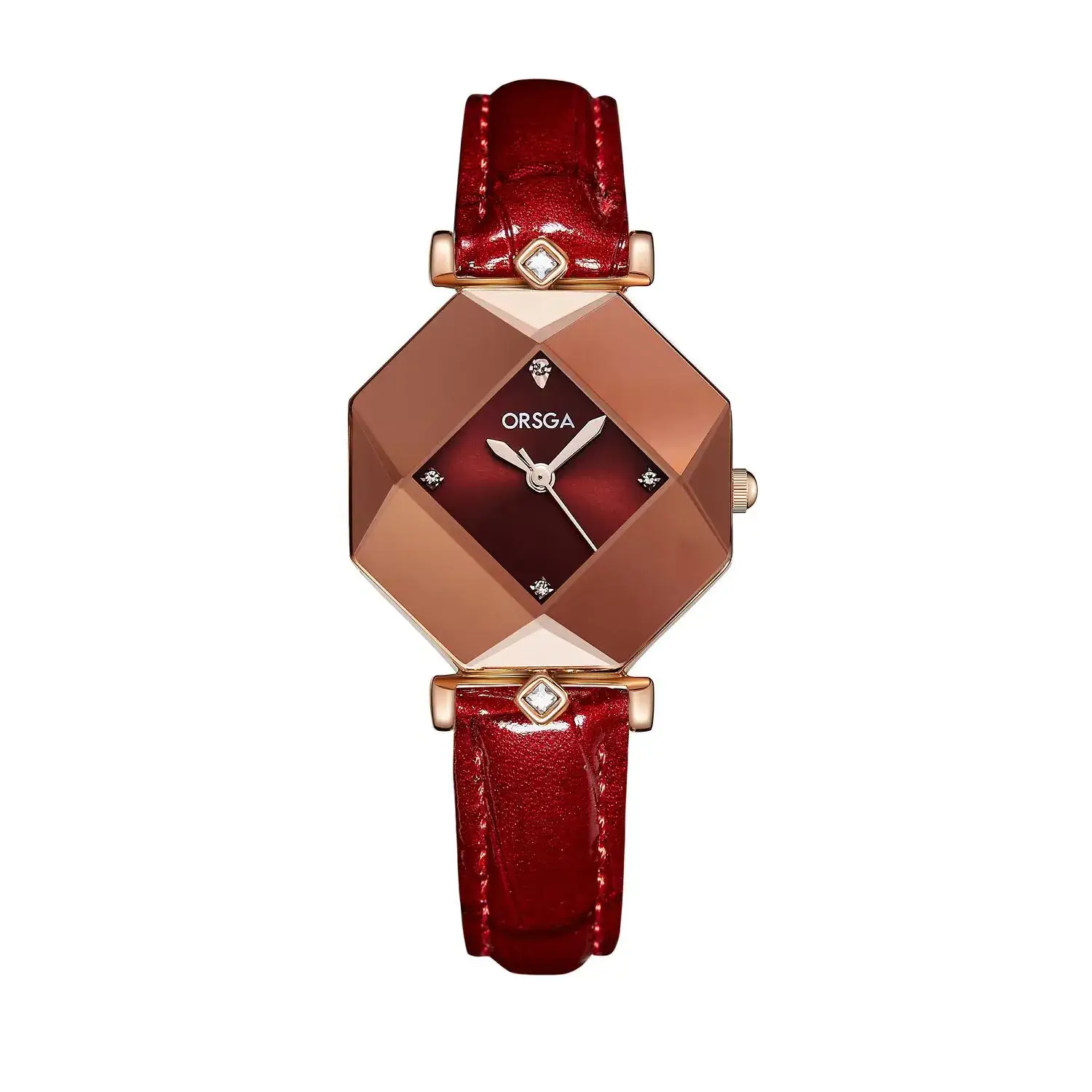 Ozawa Green Quartz Women's Watch with Rose Gold Band - Image 4