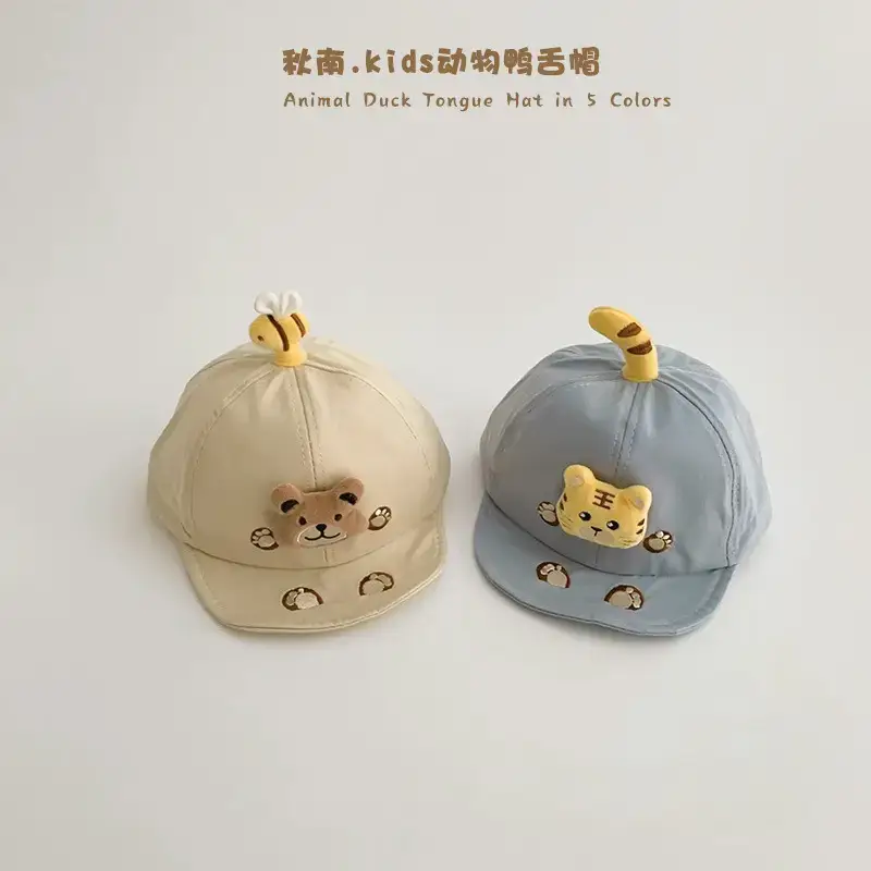 Joker Ins Baby Cap with Bear Design Spring Autumn - Image 3