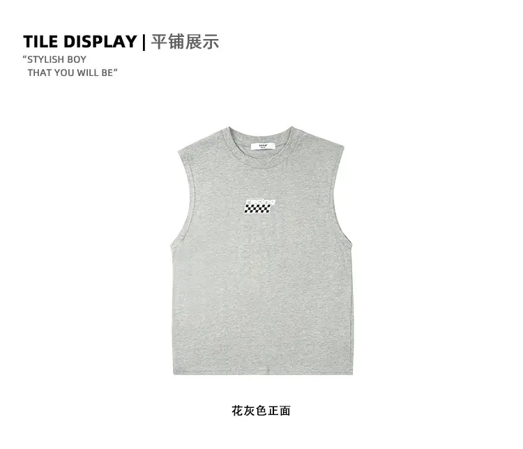 Kids Sleeveless Hip Hop T-Shirt Black Cotton — feature 25
