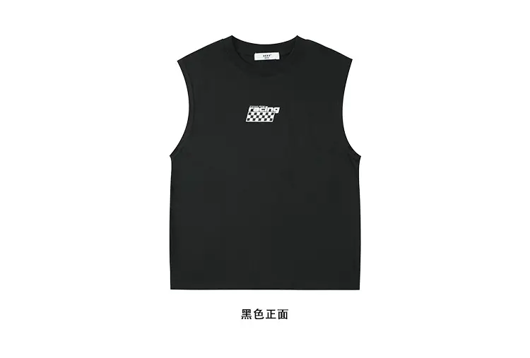 Kids Sleeveless Hip Hop T-Shirt Black Cotton — feature 27