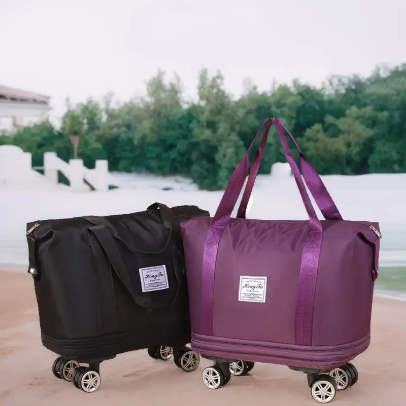 Pink 4-Wheel Travel Bag with Handles - Image 8