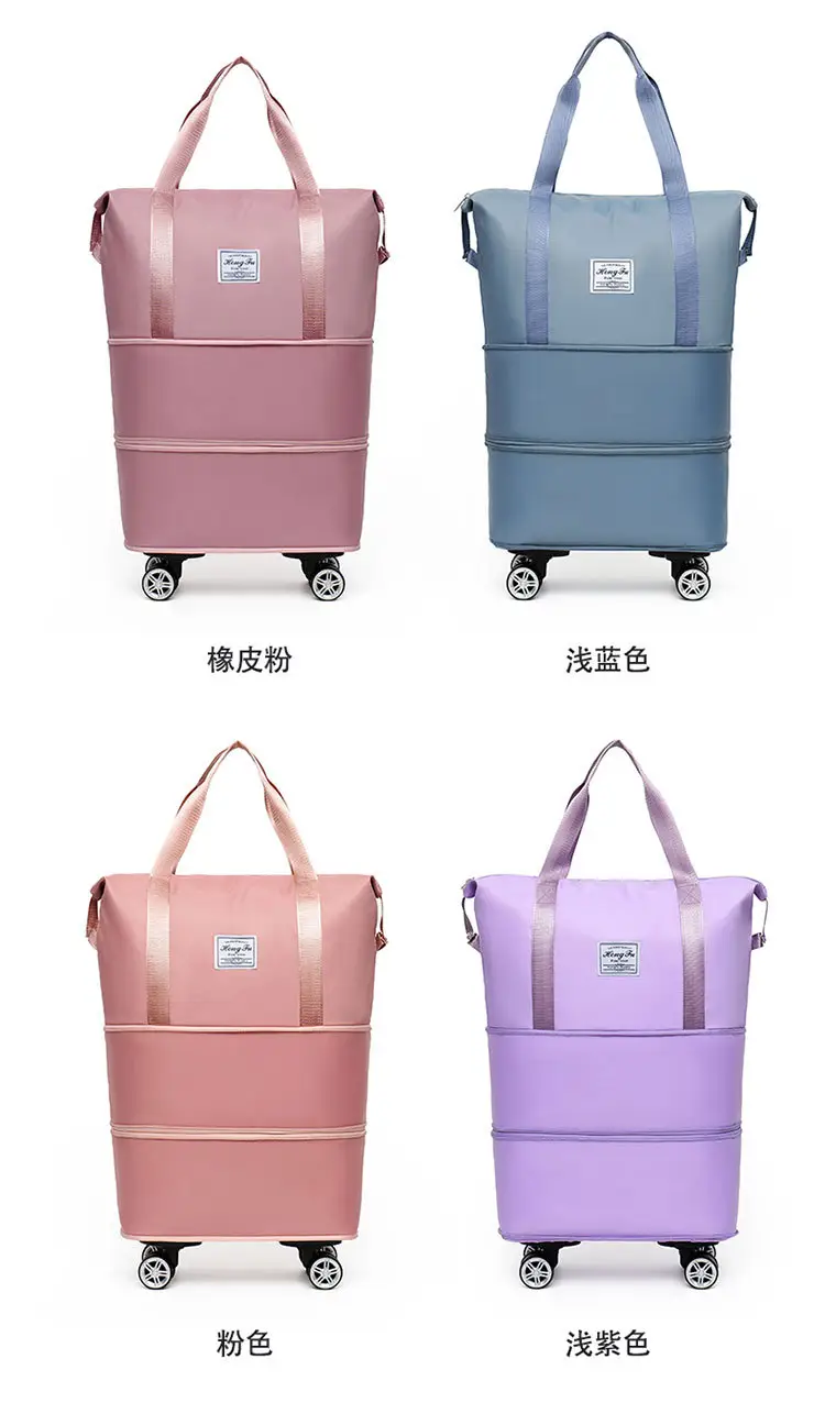 Pink 4-Wheel Travel Bag with Handles — feature 10