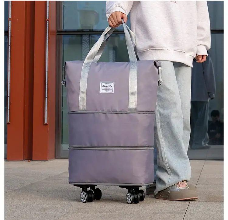 Pink 4-Wheel Travel Bag with Handles — feature 13