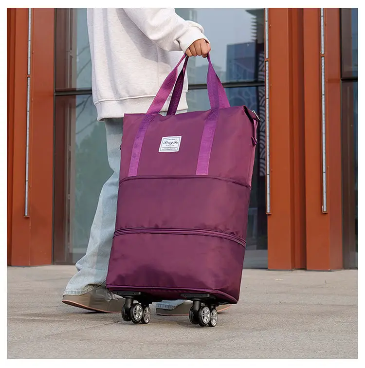 Pink 4-Wheel Travel Bag with Handles — feature 15