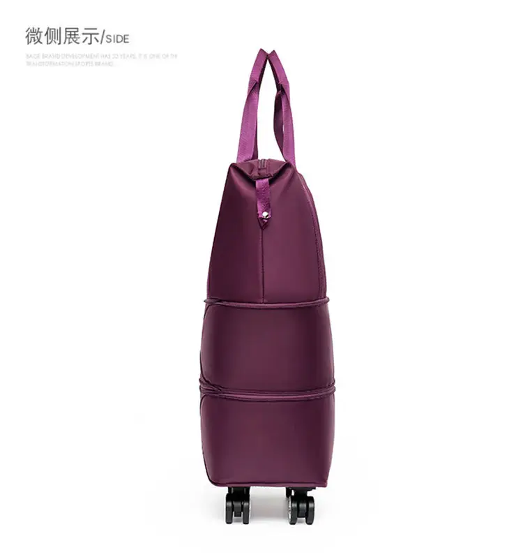 Pink 4-Wheel Travel Bag with Handles — feature 18