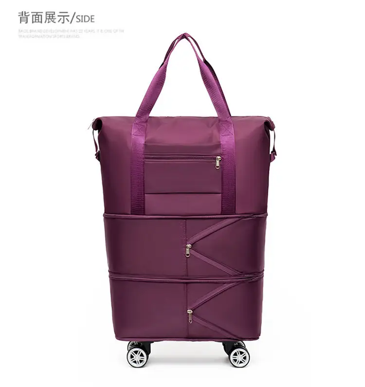 Pink 4-Wheel Travel Bag with Handles — feature 19