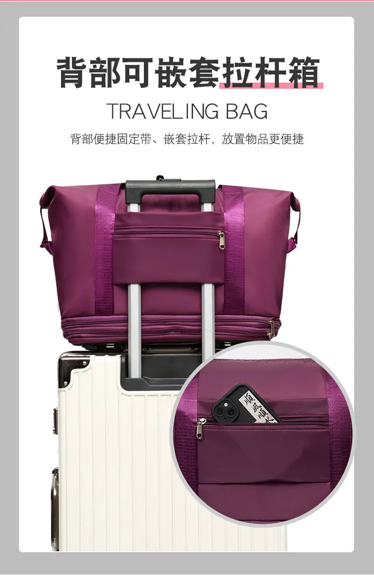 Pink 4-Wheel Travel Bag with Handles — feature 3