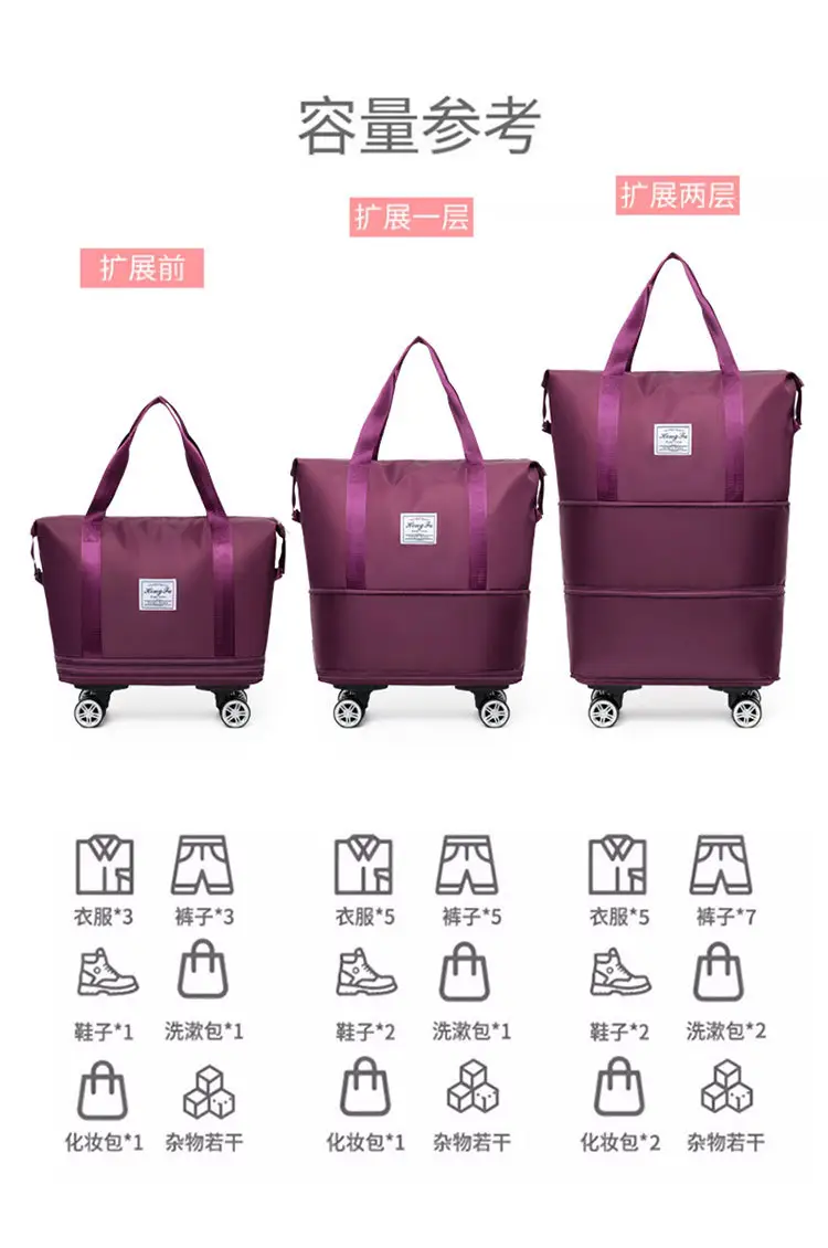 Pink 4-Wheel Travel Bag with Handles — feature 5