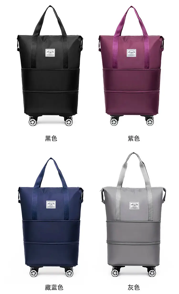 Pink 4-Wheel Travel Bag with Handles — feature 9
