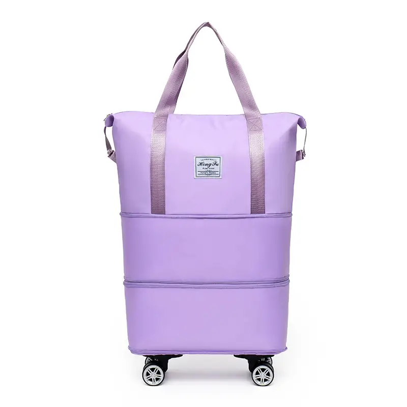 Pink 4-Wheel Travel Bag with Handles - Image 2