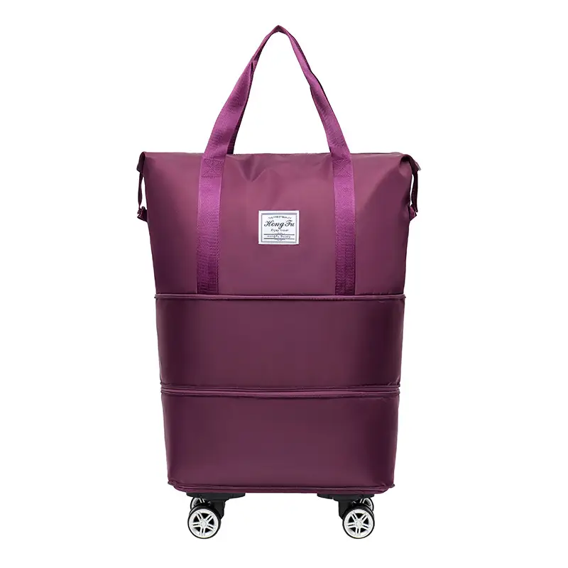 Pink 4-Wheel Travel Bag with Handles - Image 6