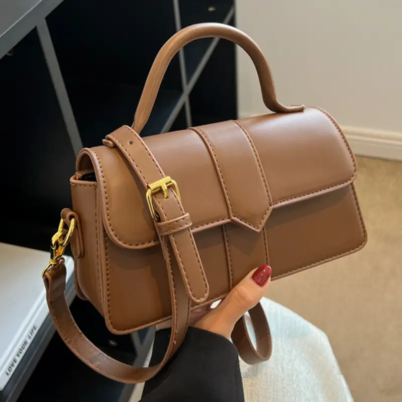 Brown Leather Shoulder Bag for Women 2026 Spring - Image 2