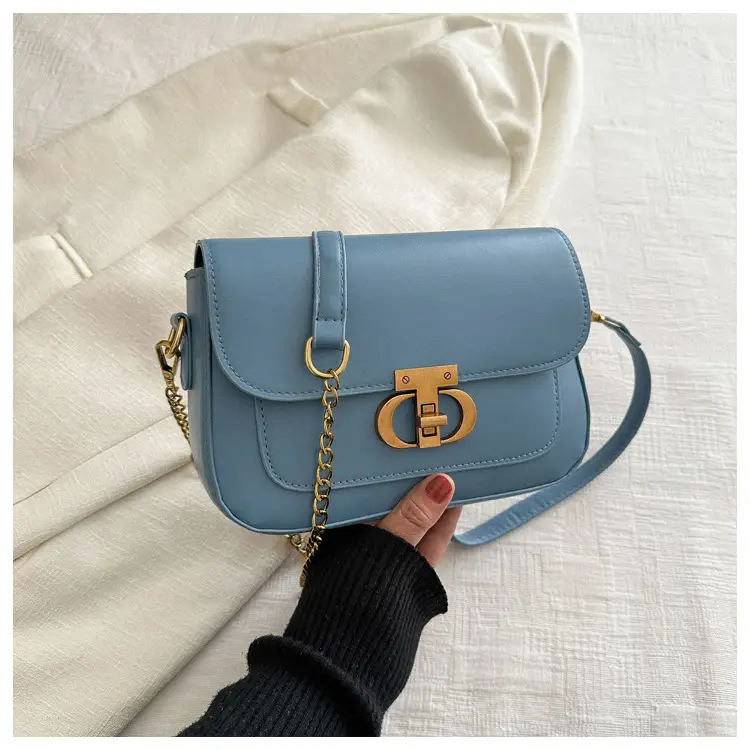 Retro Style Women's Shoulder Bag Beige Gold Clasp — feature 8