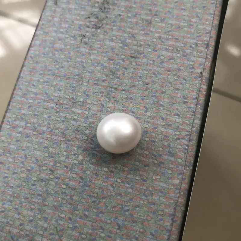 White Freshwater Pearls 10-11mm Half Hole Beads - Image 4