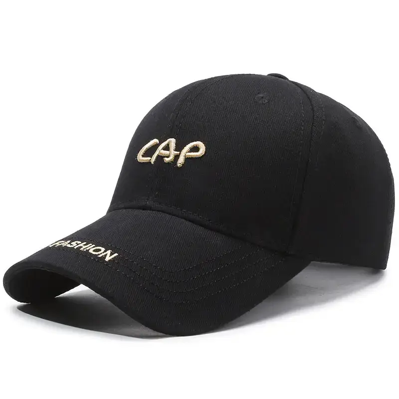 Black Spring Autumn Embroidered Cap for Men Women Adjustable Baseball Visor - Image 11