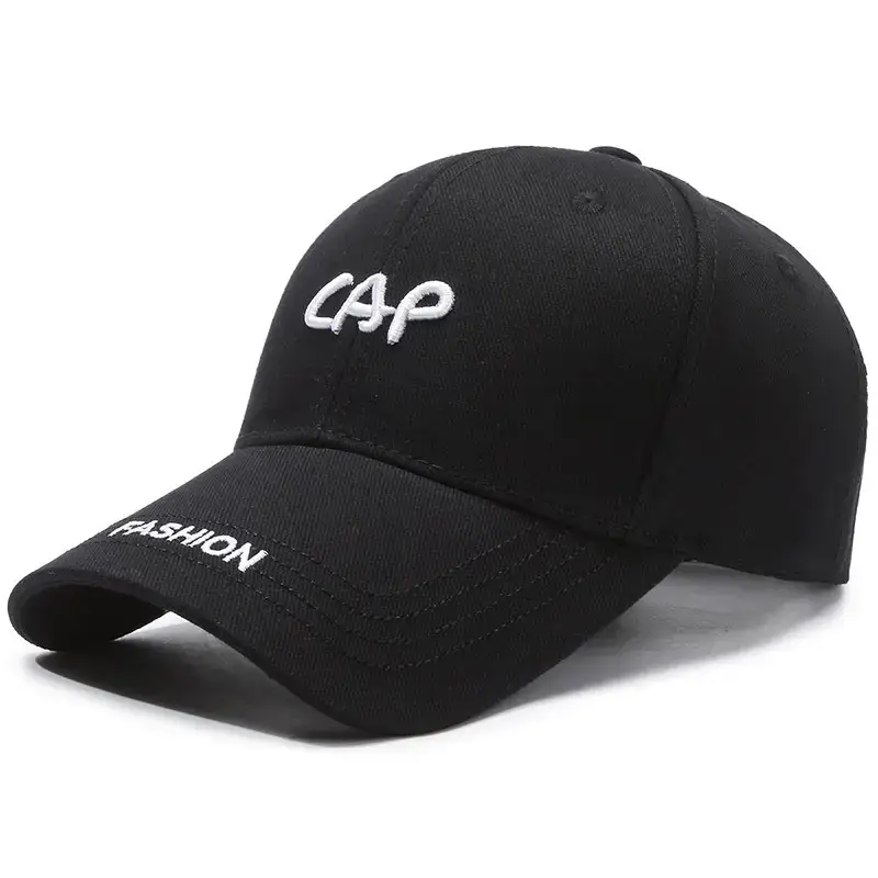 Black Spring Autumn Embroidered Cap for Men Women Adjustable Baseball Visor - Image 12