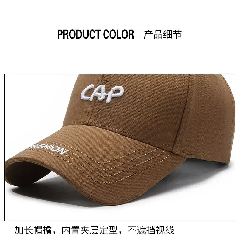 Black Spring Autumn Embroidered Cap for Men Women Adjustable Baseball Visor — feature 10