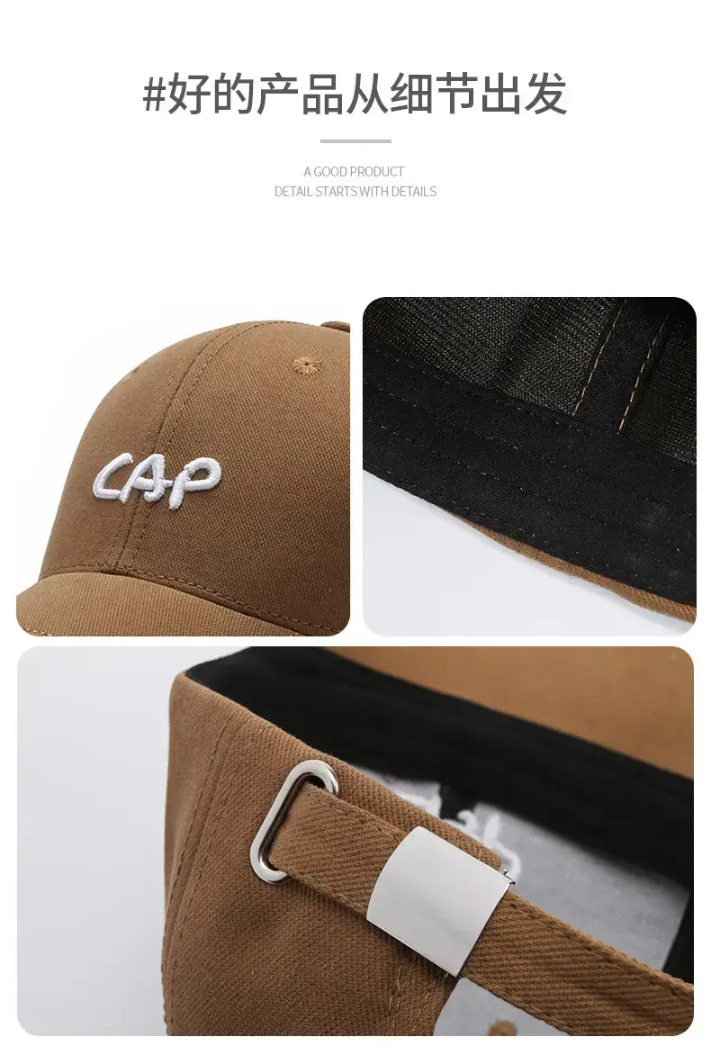 Black Spring Autumn Embroidered Cap for Men Women Adjustable Baseball Visor — feature 2