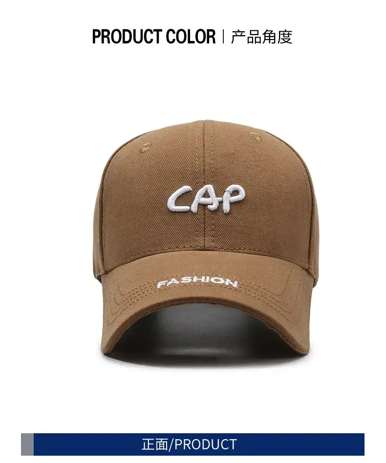 Black Spring Autumn Embroidered Cap for Men Women Adjustable Baseball Visor — feature 5