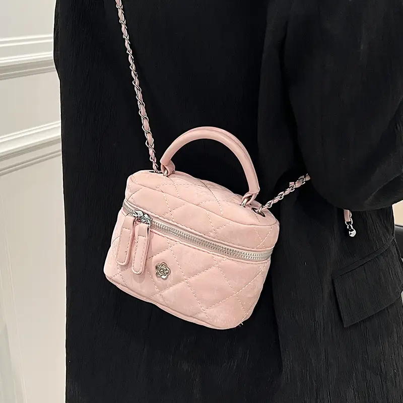 White Rhombic Chain Mini Shoulder Bag for Women