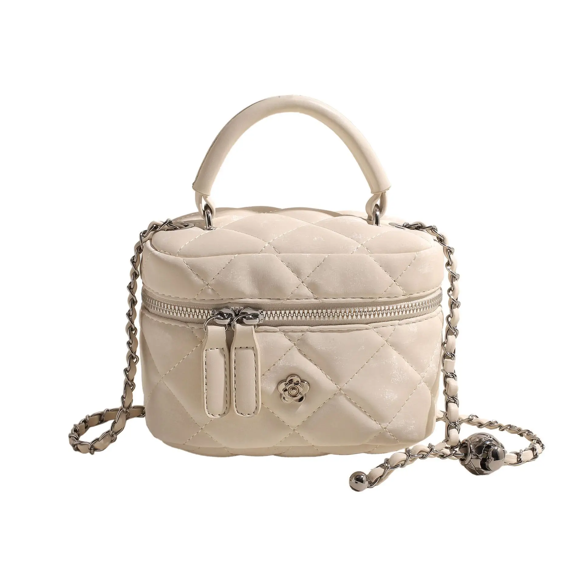 White Rhombic Chain Mini Shoulder Bag for Women