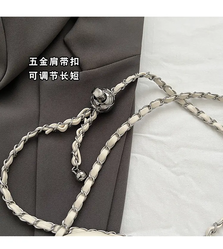 White Rhombic Chain Mini Shoulder Bag for Women — feature 4