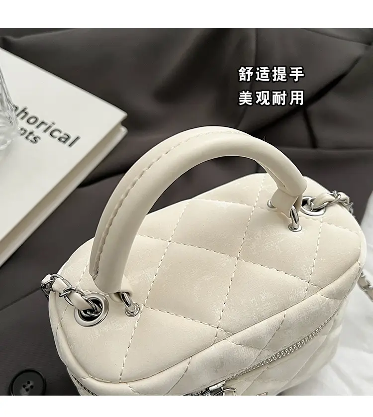 White Rhombic Chain Mini Shoulder Bag for Women — feature 8
