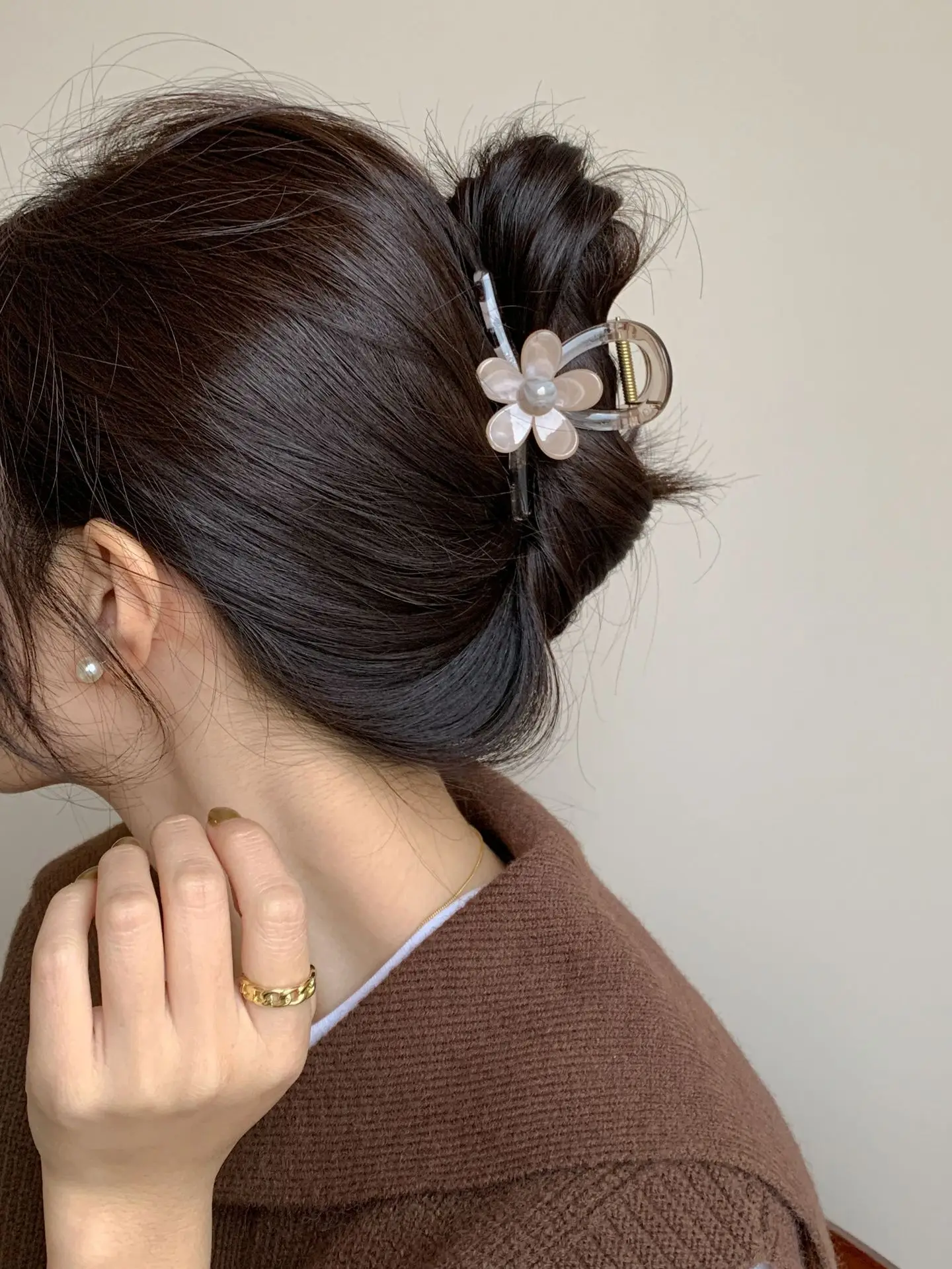 Korean Flower Hairpin for Women Medium Clip — feature 5