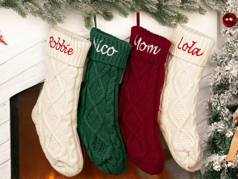 Knitted Wool Embroidered Socks for Home Decor — feature 1