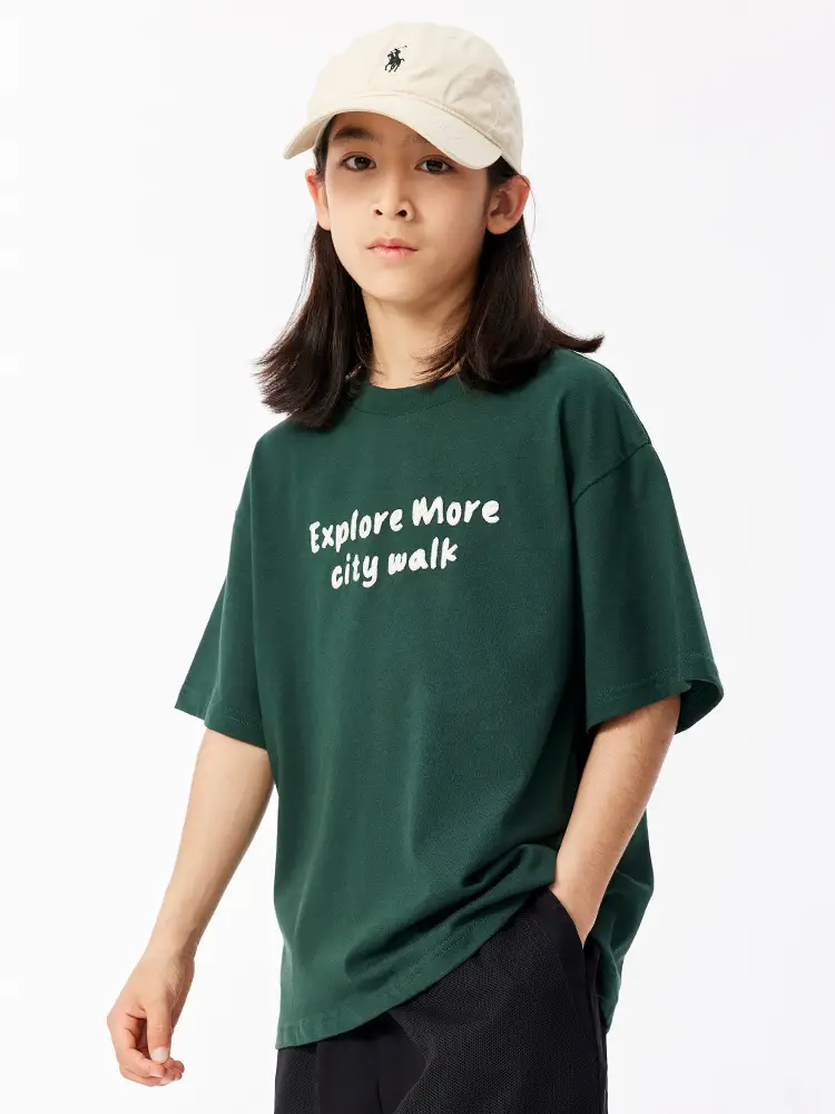 Green Embroidered T-Shirt for Girls Boys Summer Casual - Image 6