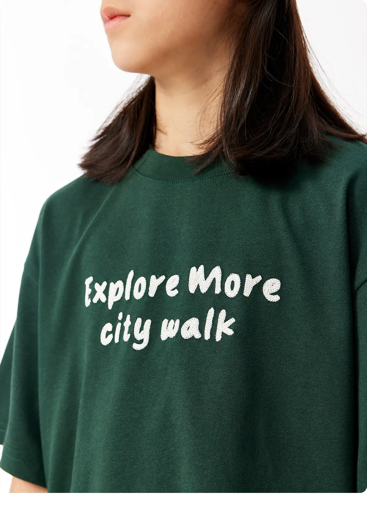 Green Embroidered T-Shirt for Girls Boys Summer Casual — feature 18