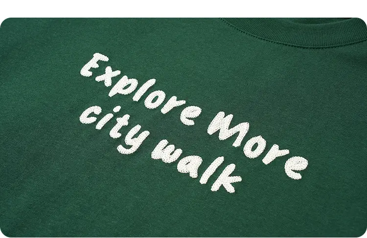 Green Embroidered T-Shirt for Girls Boys Summer Casual — feature 32