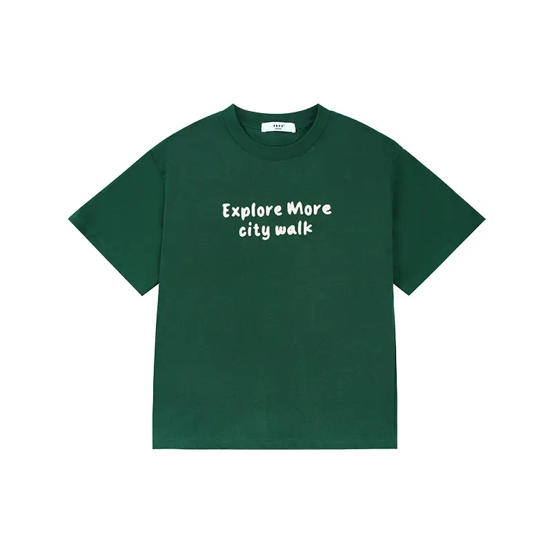 Green Embroidered T-Shirt for Girls Boys Summer Casual - Image 2