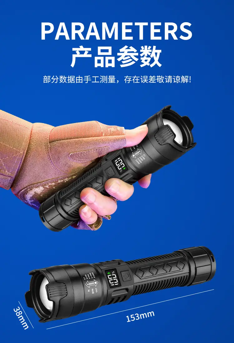 Multi-functional Waterproof Flashlight with Digital Display — feature 12