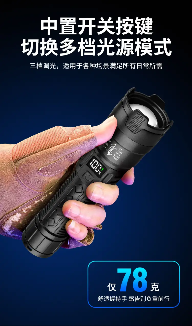 Multi-functional Waterproof Flashlight with Digital Display — feature 8