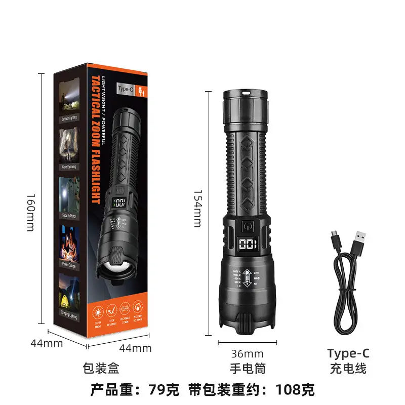 SD1887-digital display flashlight