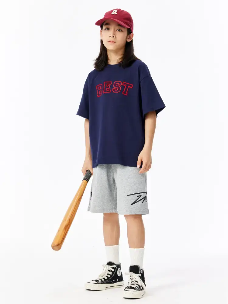 Girls Boys Cotton T-Shirt Red "BEST" Print - Image 8