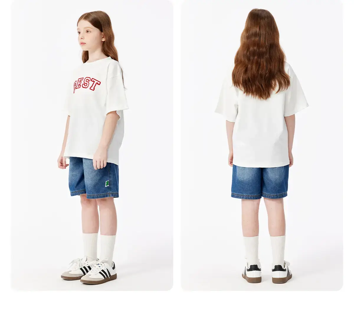Girls Boys Cotton T-Shirt Red "BEST" Print — feature 23