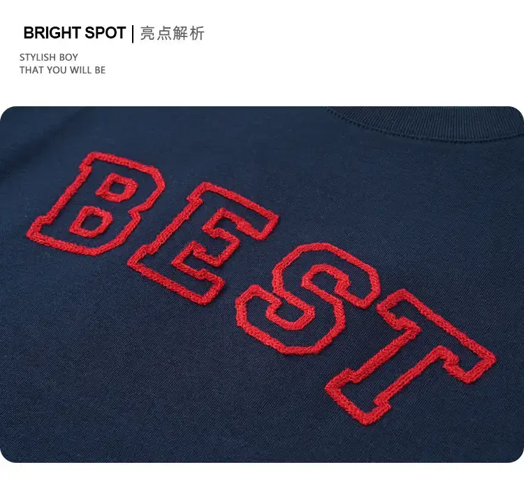 Girls Boys Cotton T-Shirt Red "BEST" Print — feature 7