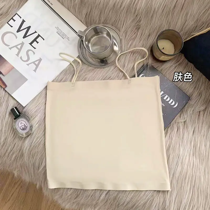 Ice Silk seamless small camisole women's summer thin non-chest pad inner wear beauty back base anti-exposure tube top off-shoulder