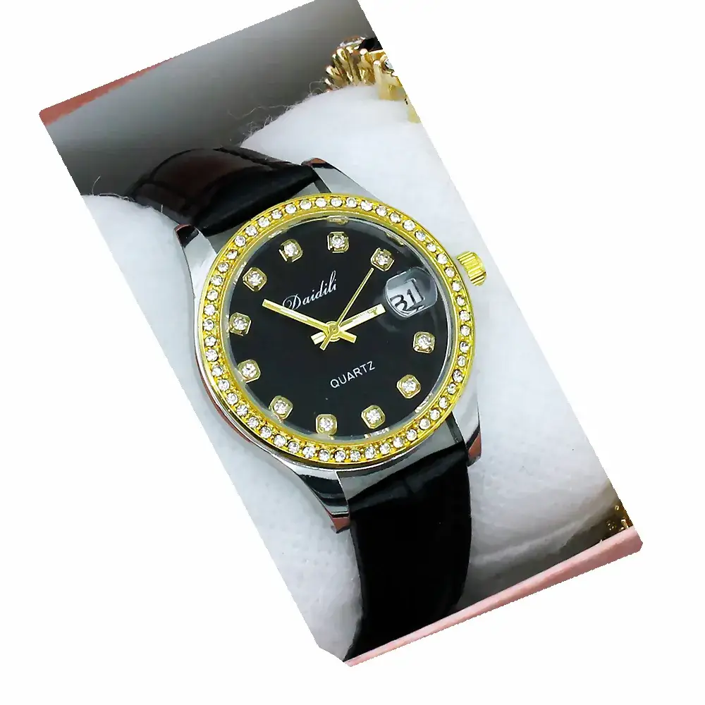 Women's 12 Diamond Watch with Gold Bracelet Set - Image 13